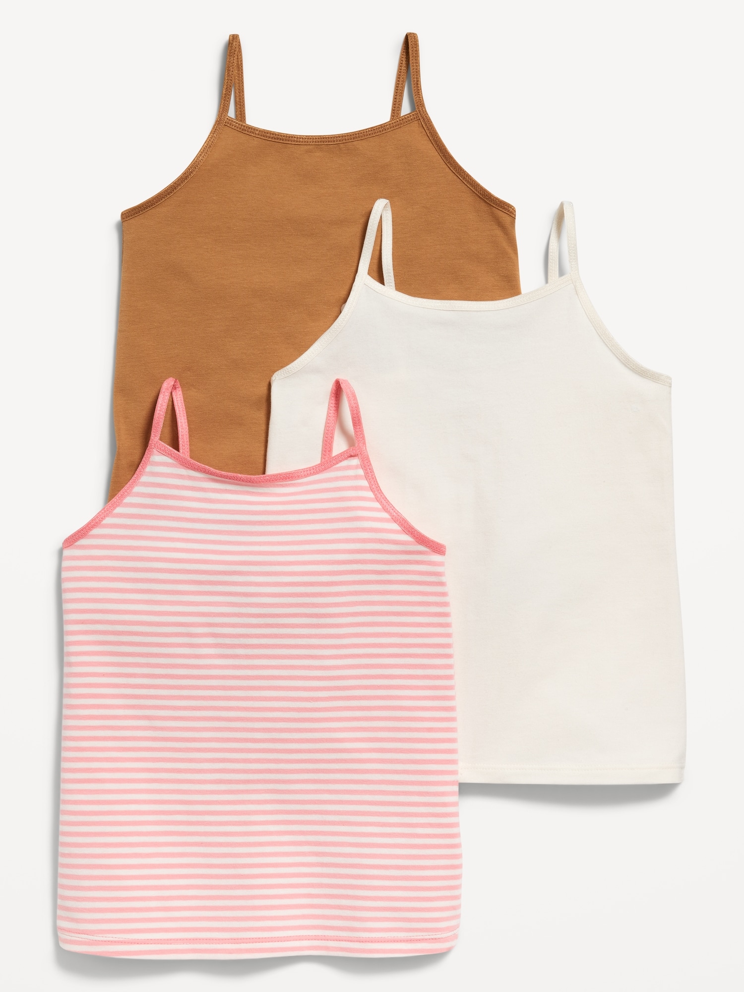 3-Pack Fitted Cami Tops for Toddler Girls