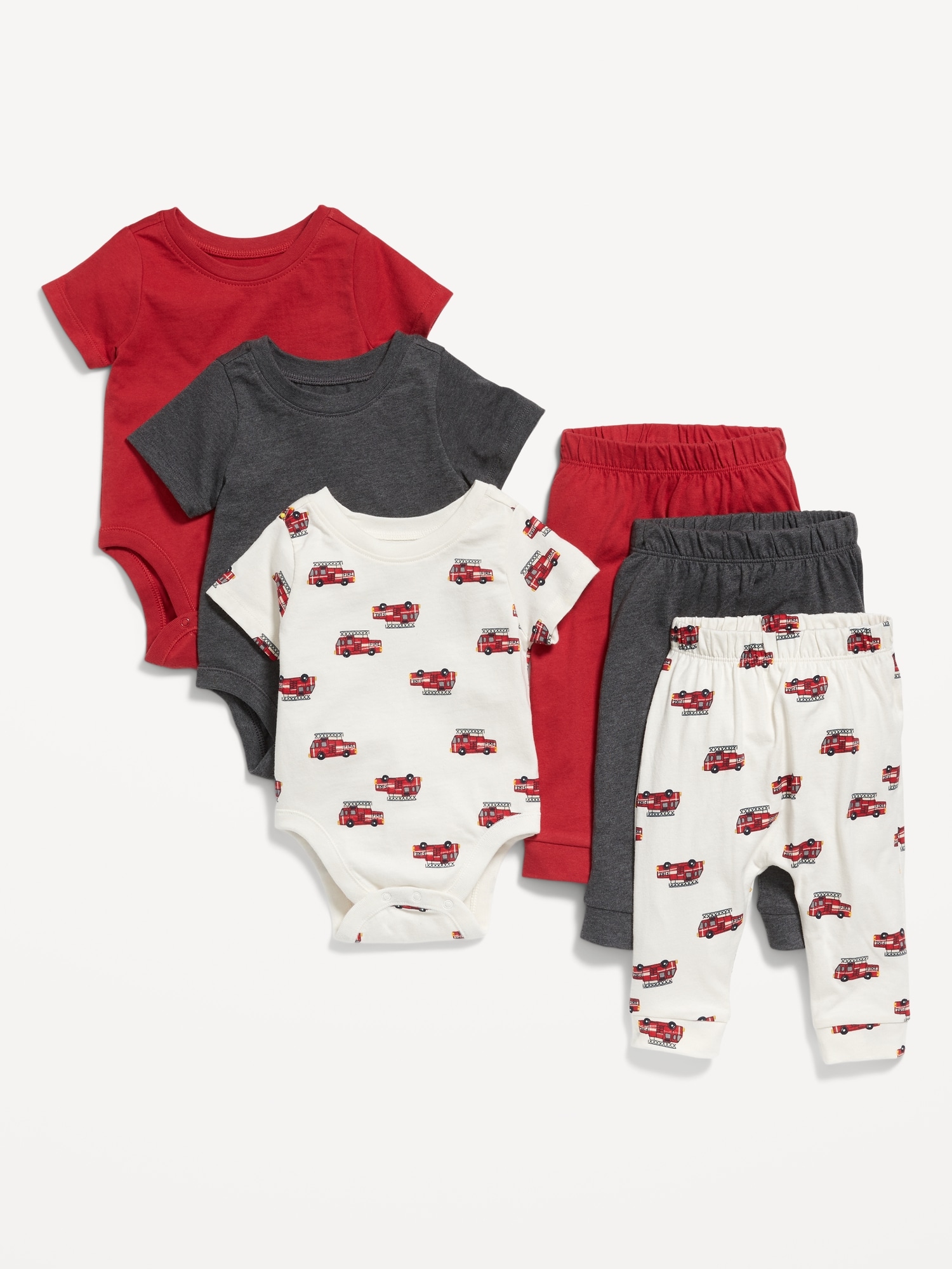 Old Navy Unisex Bodysuits & Pants Stock-Up 6-Pack for Baby red. 1
