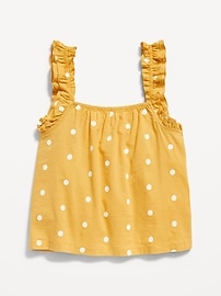 View large product image 3 of 3. Sleeveless Printed Ruffled Swing Top for Girls