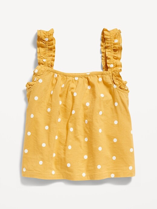 View large product image 2 of 3. Sleeveless Printed Ruffled Swing Top for Girls
