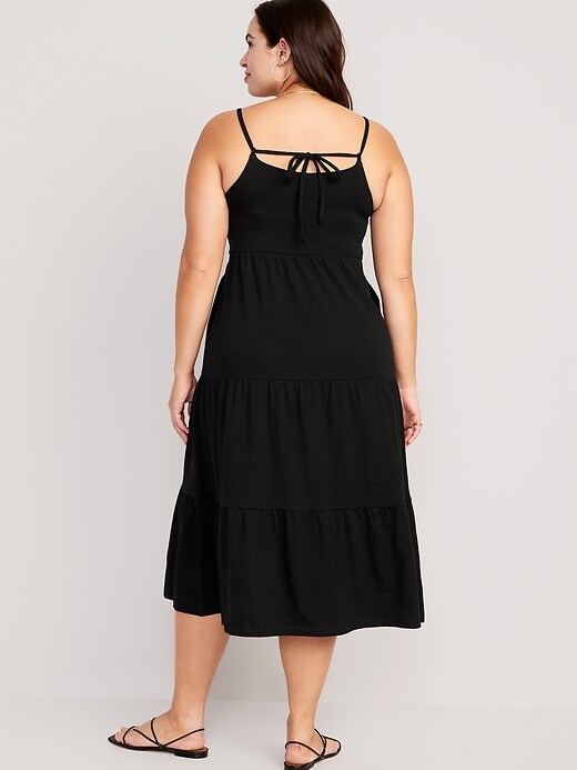 midi dresses square neck Saulay Square Neck Linen Midi Dress - / Beach Ombra Print- SizeM