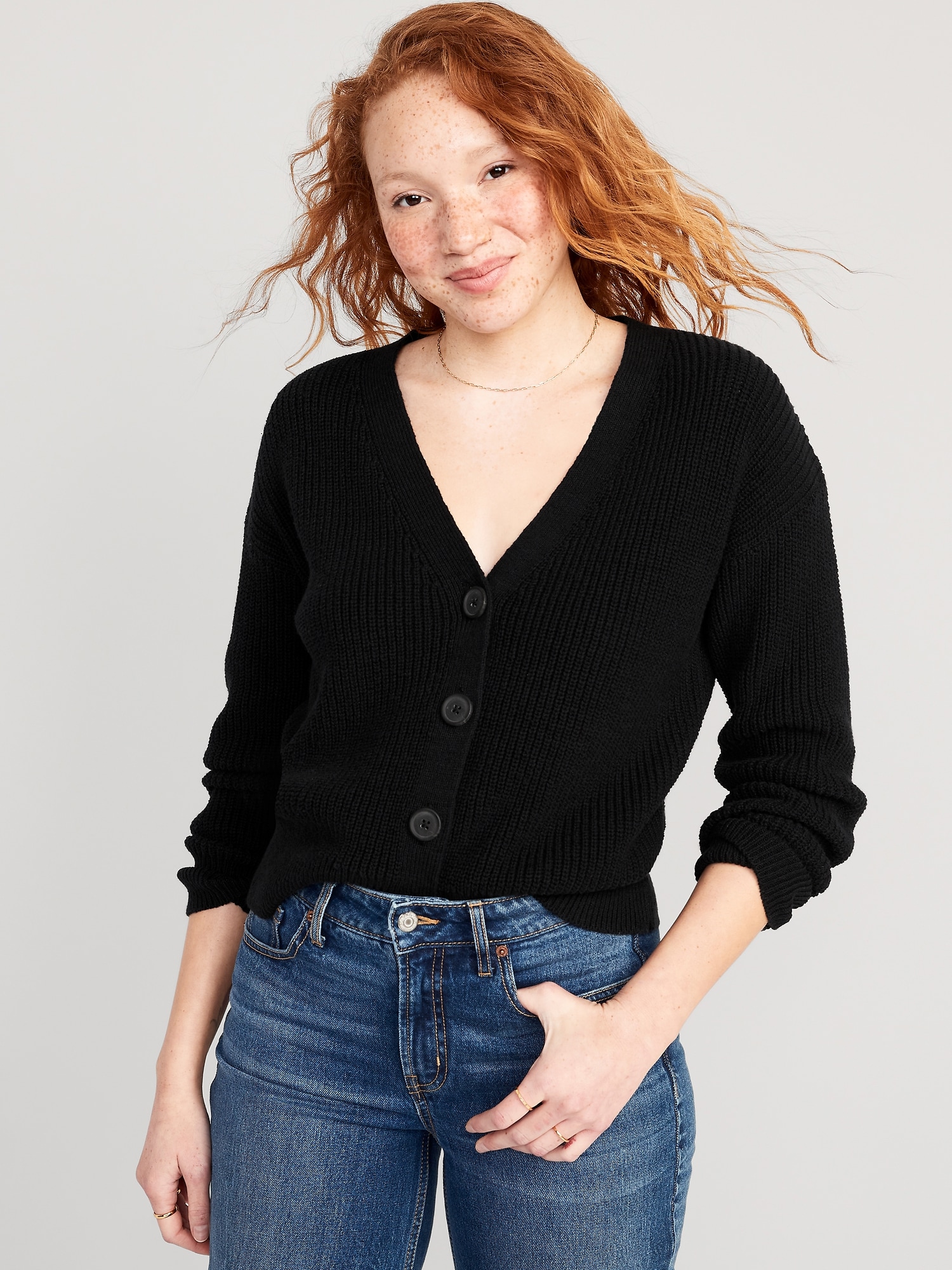Lightweight Cotton and Linen-Blend Shaker-Stitch Cardigan Sweater