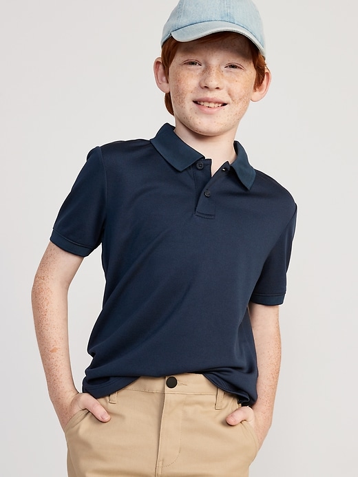 View large product image 1 of 3. Moisture-Wicking School Uniform Polo Shirt for Boys