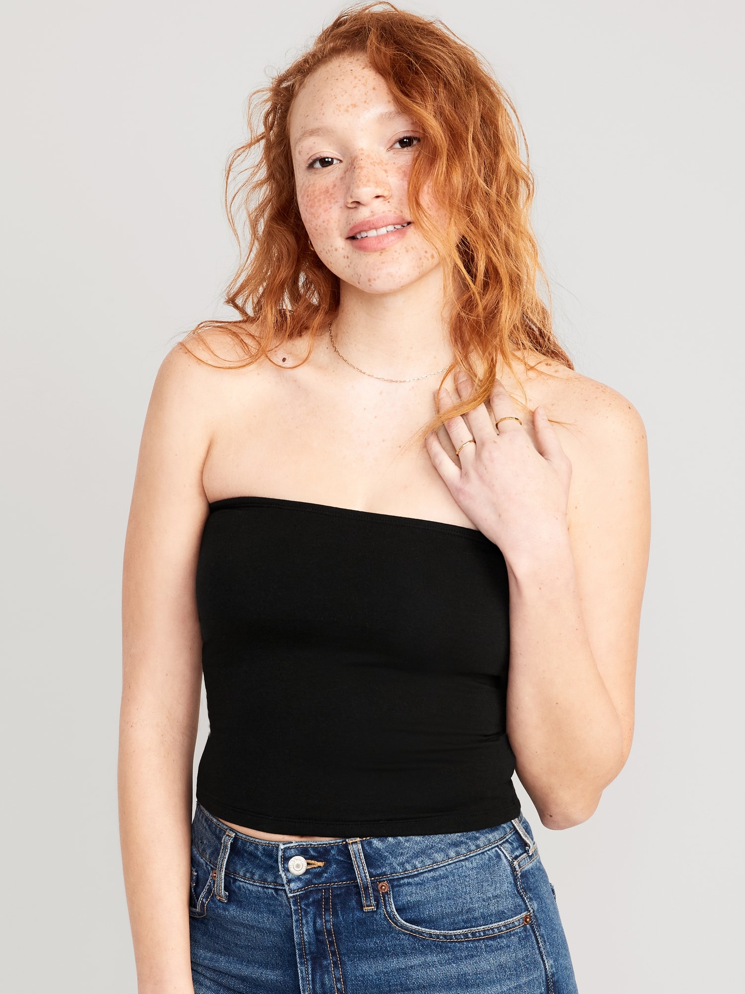 Old Navy Cropped Tube Top for Women black. 1