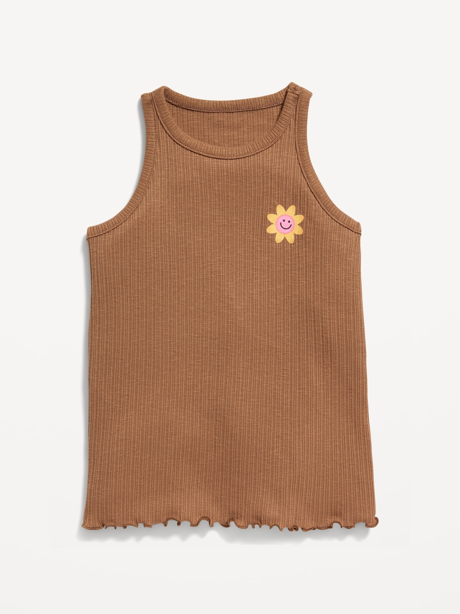 Old Navy Rib-Knit Graphic Tank Top for Girls brown. 1