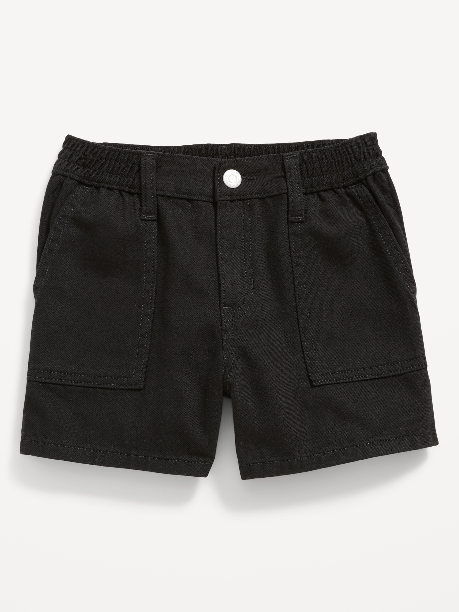 Old Navy Elasticized Waist Black Non-Stretch Workwear Jean Shorts for Girls black. 1
