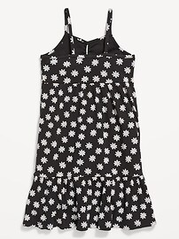 View large product image 3 of 3. Sleeveless Printed Rib-Knit Swing Dress for Girls