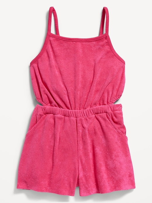View large product image 1 of 2. Loop-Terry Side-Cutout Cami Romper for Girls