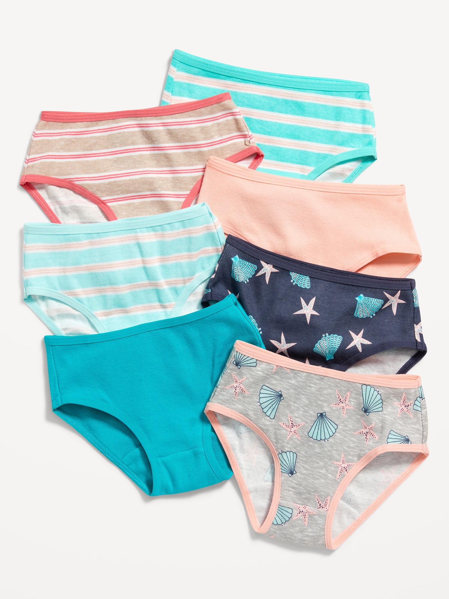 Old Navy 7-Pack Patterned Underwear for Toddler Girls pink. 1