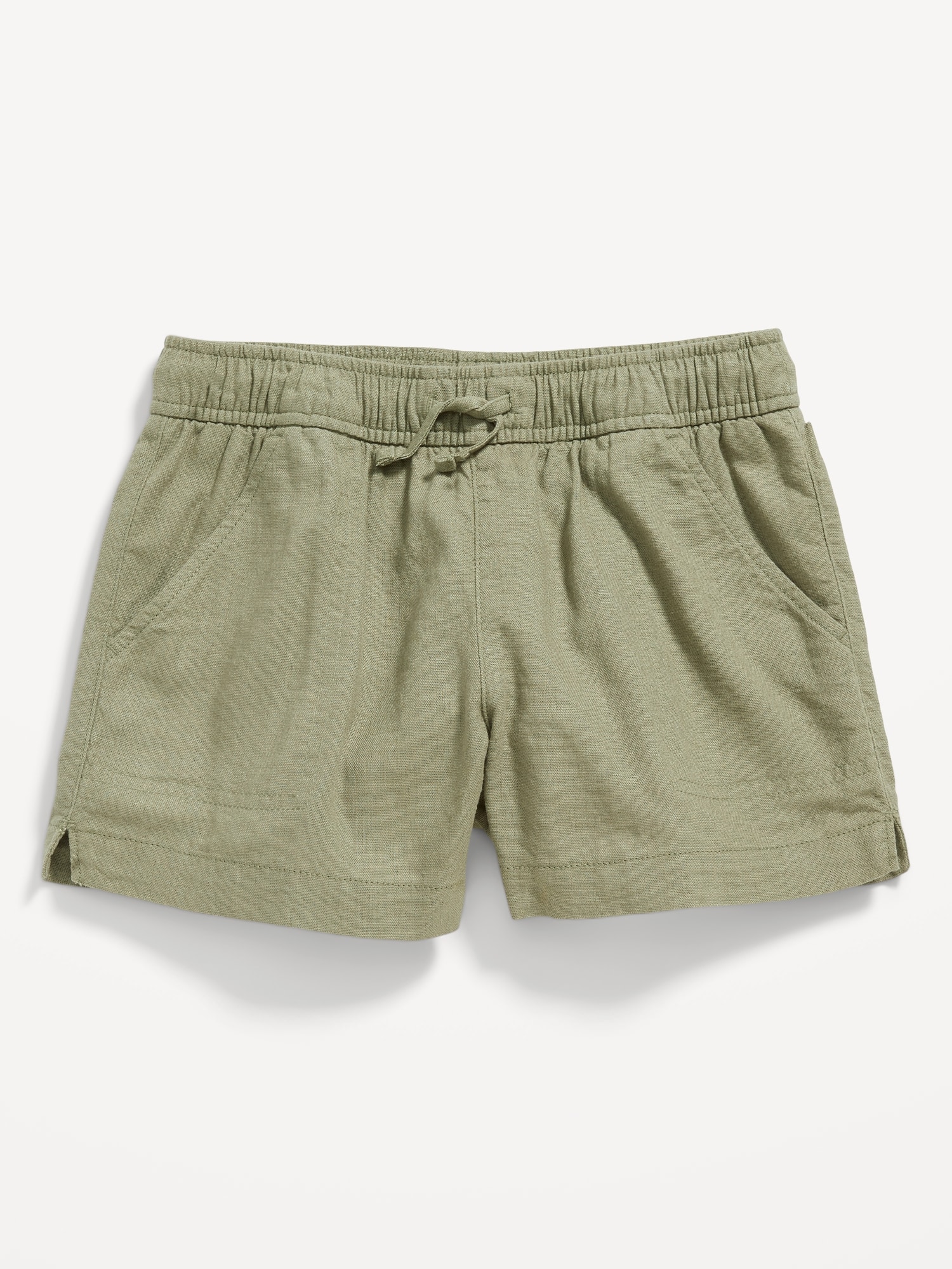 Old Navy Linen-Blend Drawstring Shorts for Girls green. 1