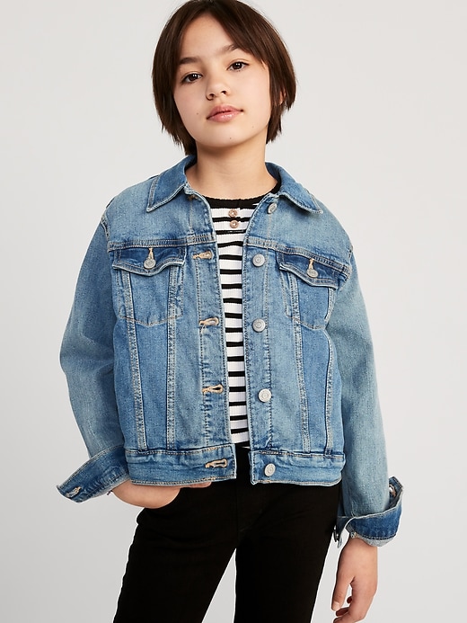 View large product image 1 of 2. Jean Trucker Jacket for Girls