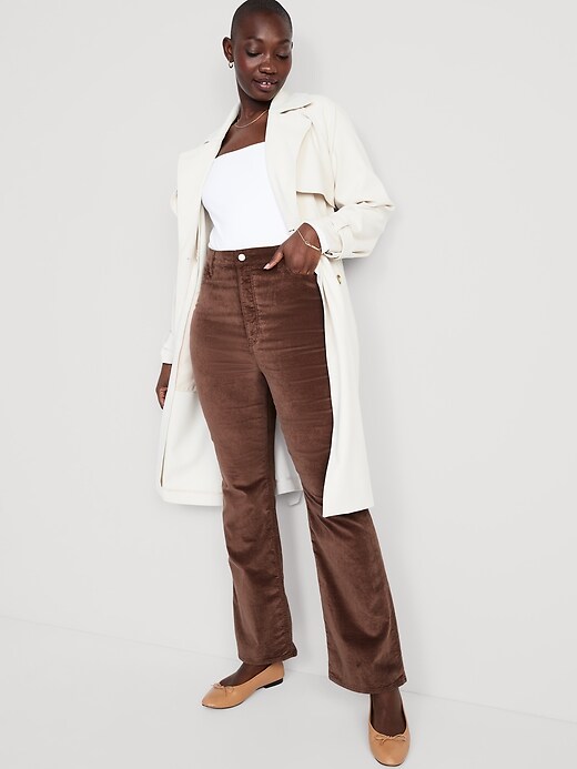 Image number 3 showing, Higher High-Waisted Cropped Velvet Flare Pants