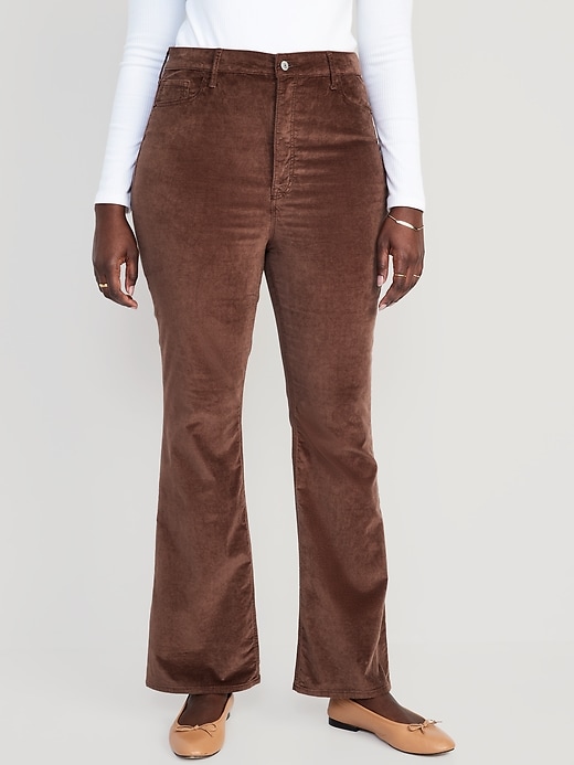 Image number 5 showing, Higher High-Waisted Cropped Velvet Flare Pants