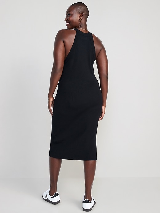 Image number 5 showing, Fitted Sleeveless Rib-Knit Midi Sweater Dress