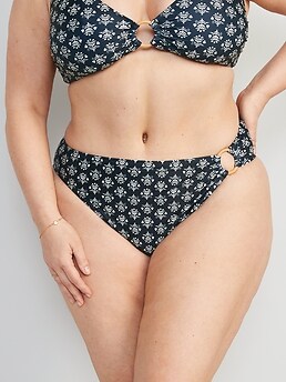 Old Navy Mid-Rise O-Ring Crochet-Knit French-Cut Bikini Swim Bottoms for  Women