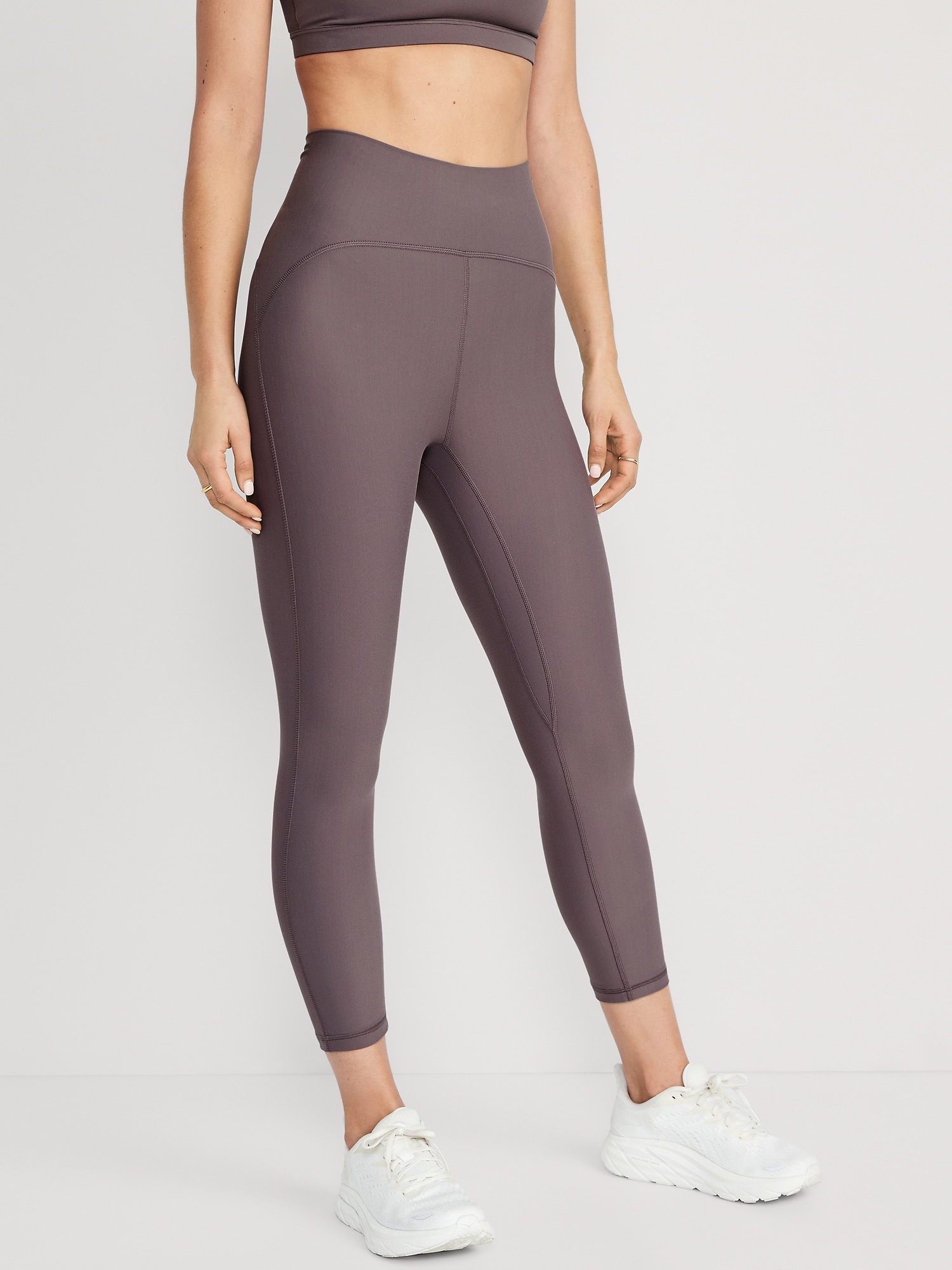 Old Navy Extra High-Waisted PowerLite Lycra® ADAPTIV Cropped Leggings for Women purple. 1