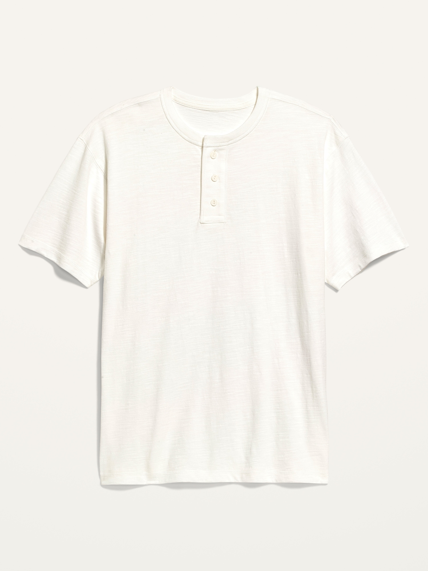 Old Navy Slub-Knit Workwear Henley T-Shirt for Men white. 1