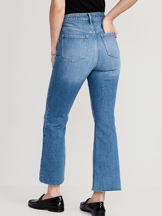 Image number 2 showing, Higher High-Waisted Cropped Cut-Off Flare Jeans