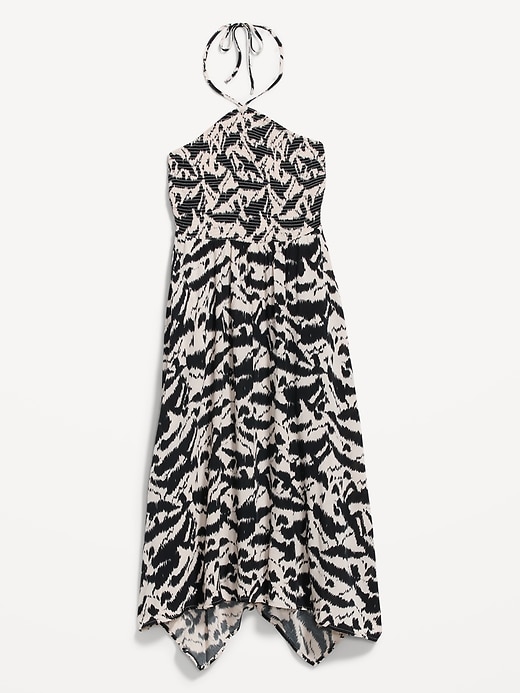 Image number 4 showing, Fit & Flare Printed Crinkled Halter Midi Dress