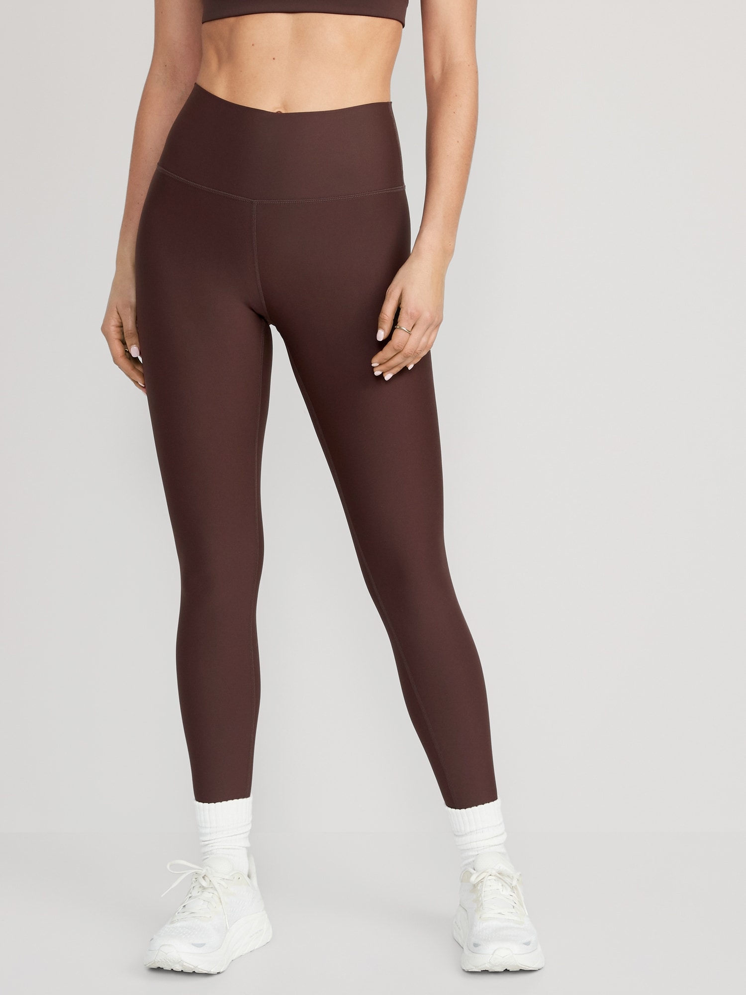 Old Navy - High-Waisted PowerSoft 7/8 Leggings for Women brown