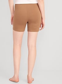 Image number 2 showing, High-Waisted Jersey Biker Shorts -- 6-inch inseam