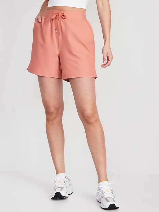 Image number 1 showing, High-Waisted PowerSoft Shorts -- 5-inch inseam