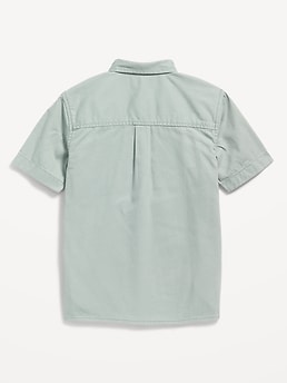 Long-Sleeve Utility Pocket Twill Shirt for Boys