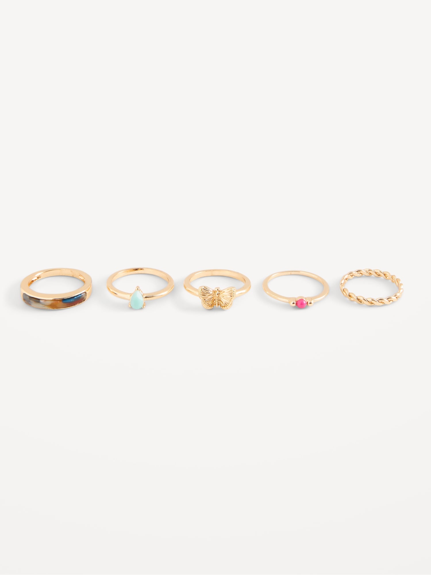 Old Navy Real Gold-Plated Rings 5-Pack for Women gold. 1