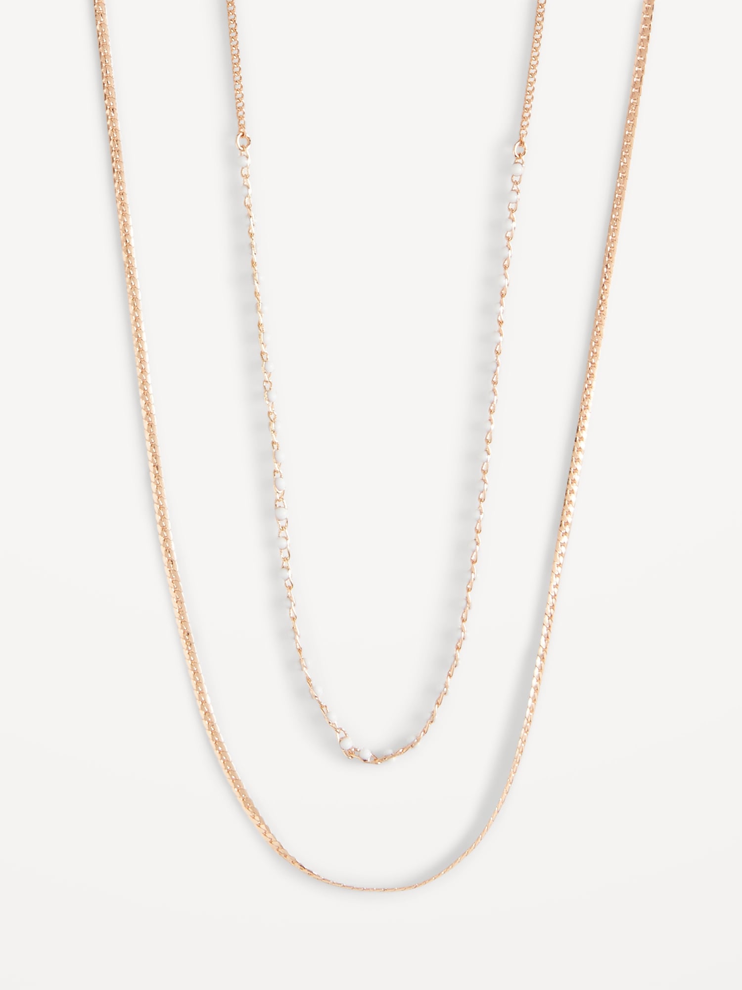 Old Navy Gold-Plated Chain Necklace Variety 2-Pack for Women gold. 1