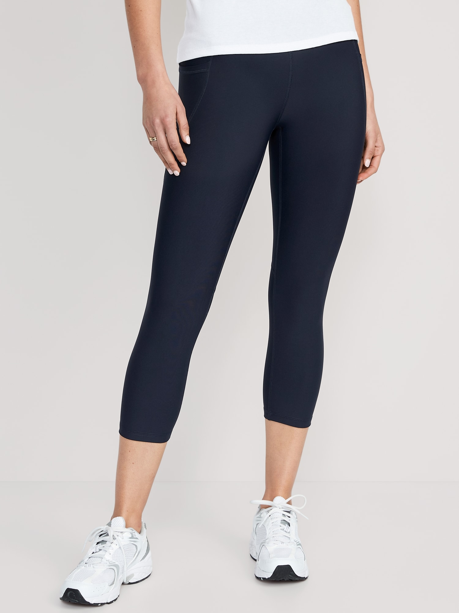 Old Navy High-Waisted PowerSoft Crop Leggings for Women blue. 1