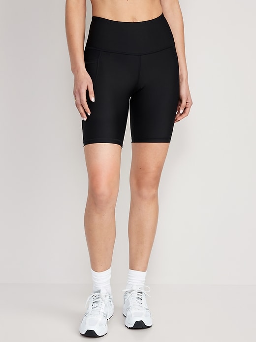 Women's Black High Waisted Biker Shorts