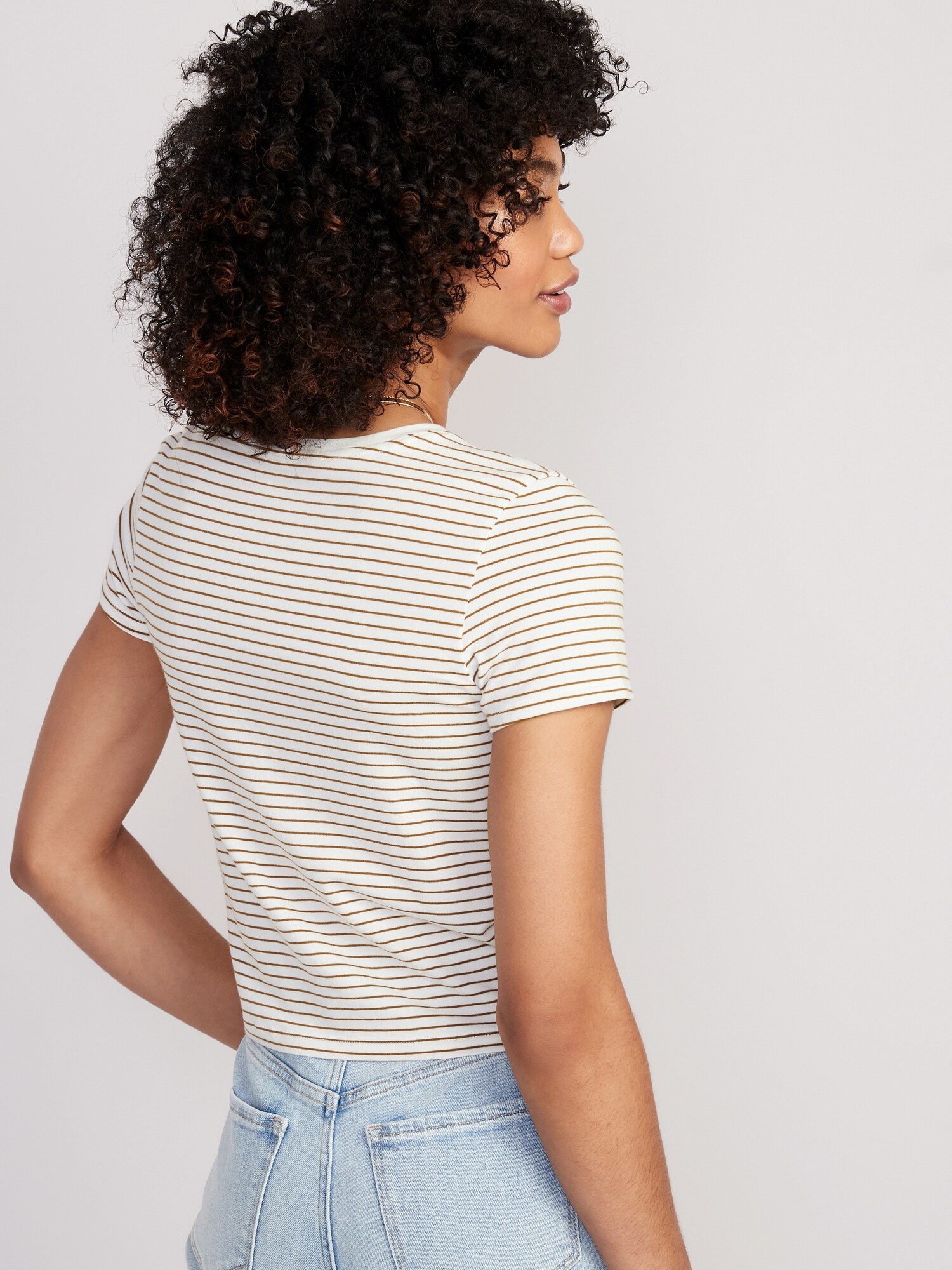 Seriously Soft Striped Cropped Baby Tee