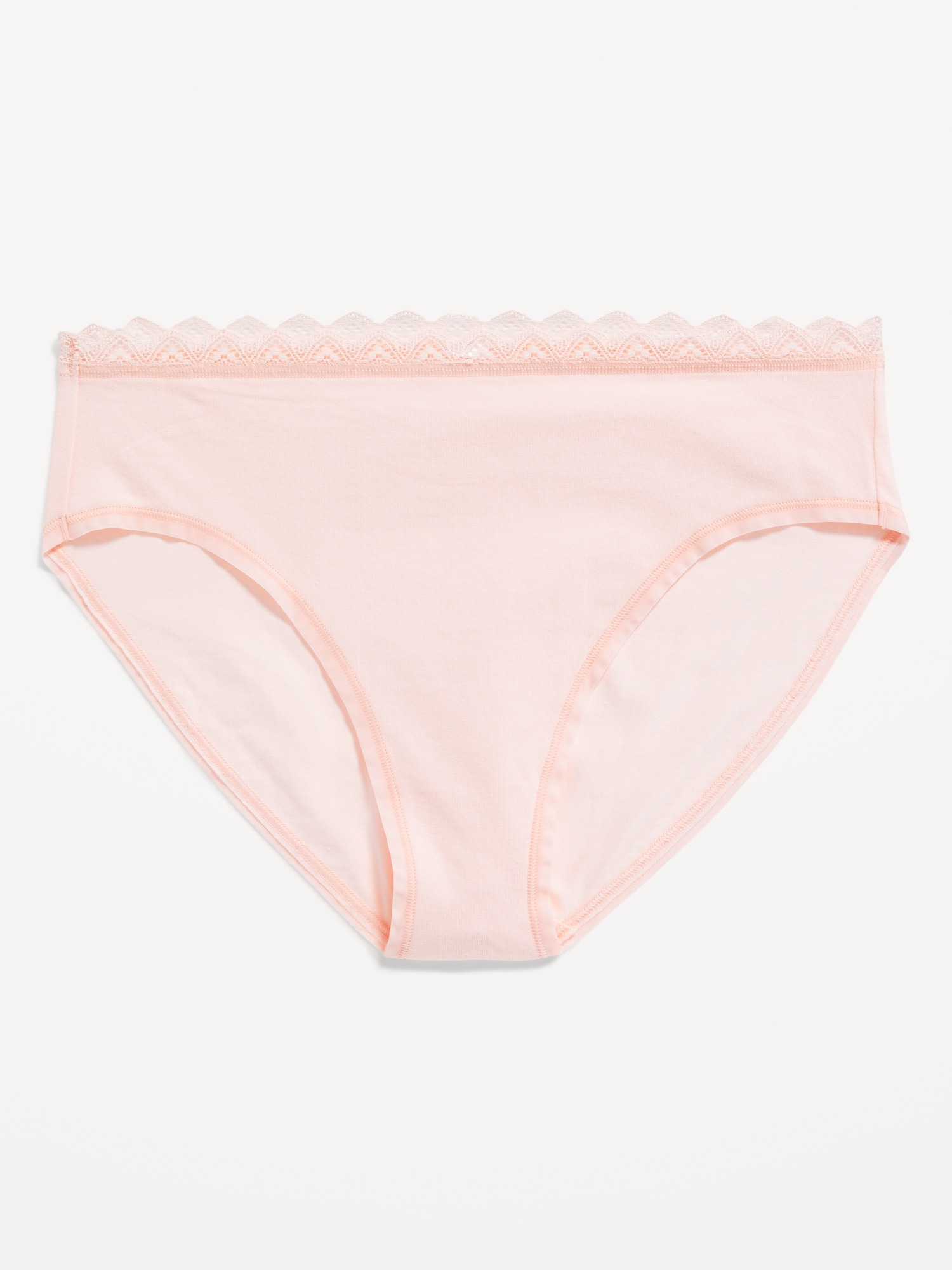 Old Navy High-Waisted Lace-Trimmed Bikini Underwear for Women pink. 1