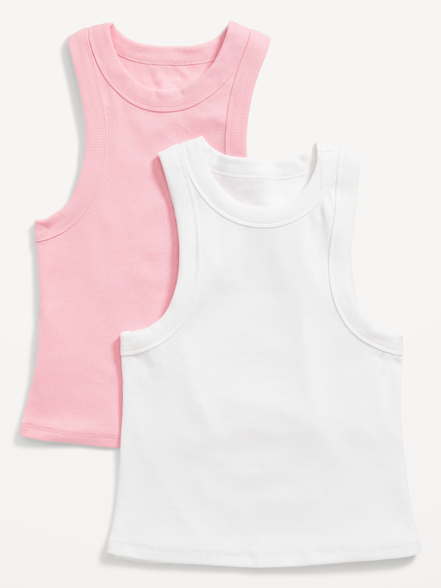 Old Navy Rib-Knit Cropped Tank Top 2-Pack pink. 1