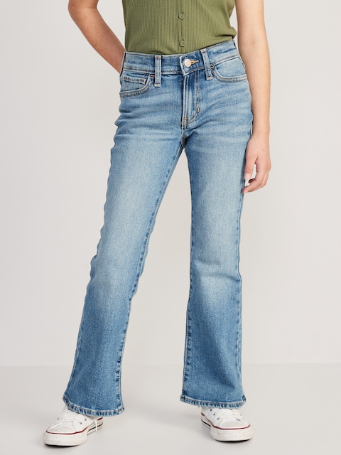 High-Waisted Built-In Tough Flare Jeans for Girls - Light Wash