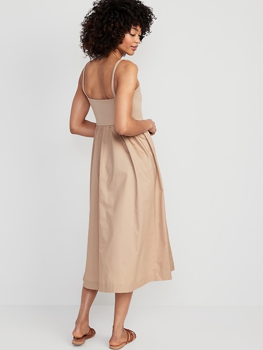 Fit & Flare Combination Midi Cami Dress for Women