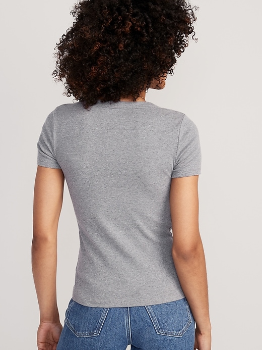 Image number 2 showing, Fitted Scoop-Neck Rib-Knit T-Shirt