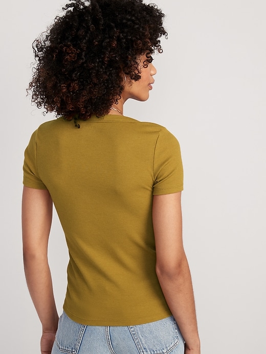 Image number 2 showing, Fitted Scoop-Neck Rib-Knit T-Shirt