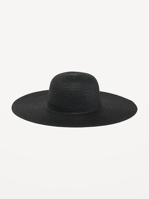 View large product image 1 of 2. Wide-Brim Straw Sun Hat for Women