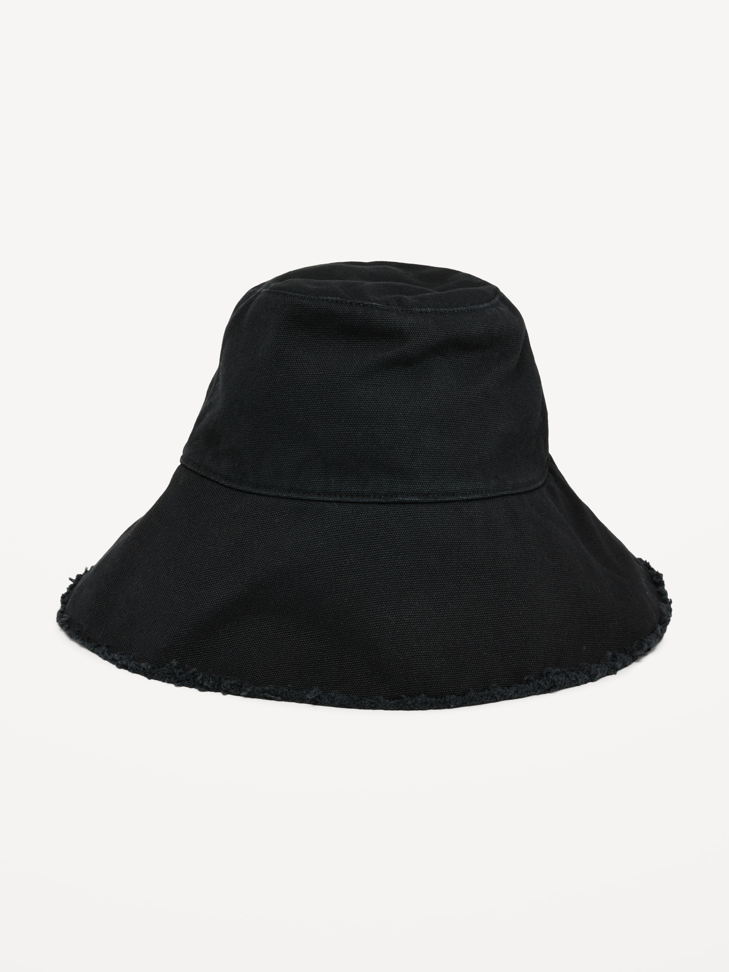 Old Navy Frayed Canvas Bucket Hat for Women black. 1
