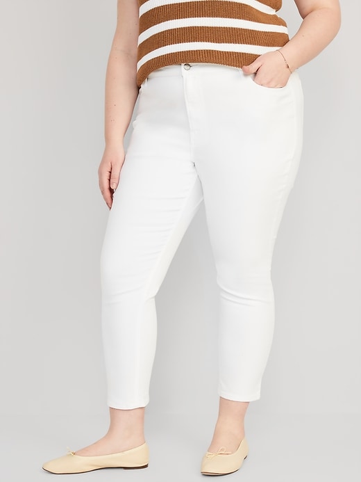 Image number 7 showing, High-Waisted Wow Super-Skinny White Ankle Jeans