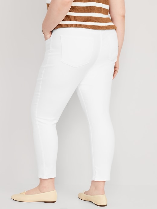 Image number 8 showing, High-Waisted Wow Super-Skinny White Ankle Jeans