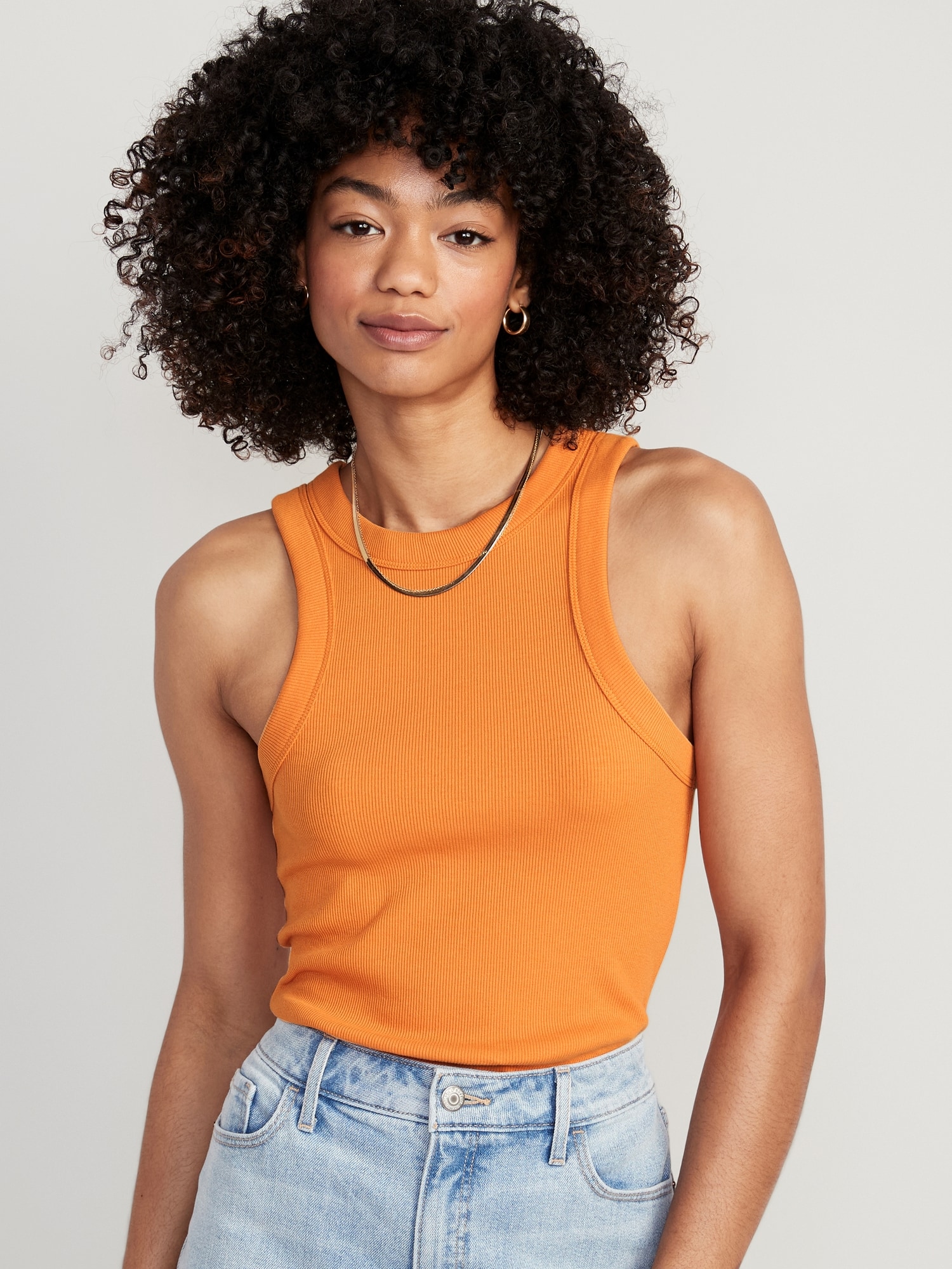 Fitted Rib-Knit Tank Top, Old Navy
