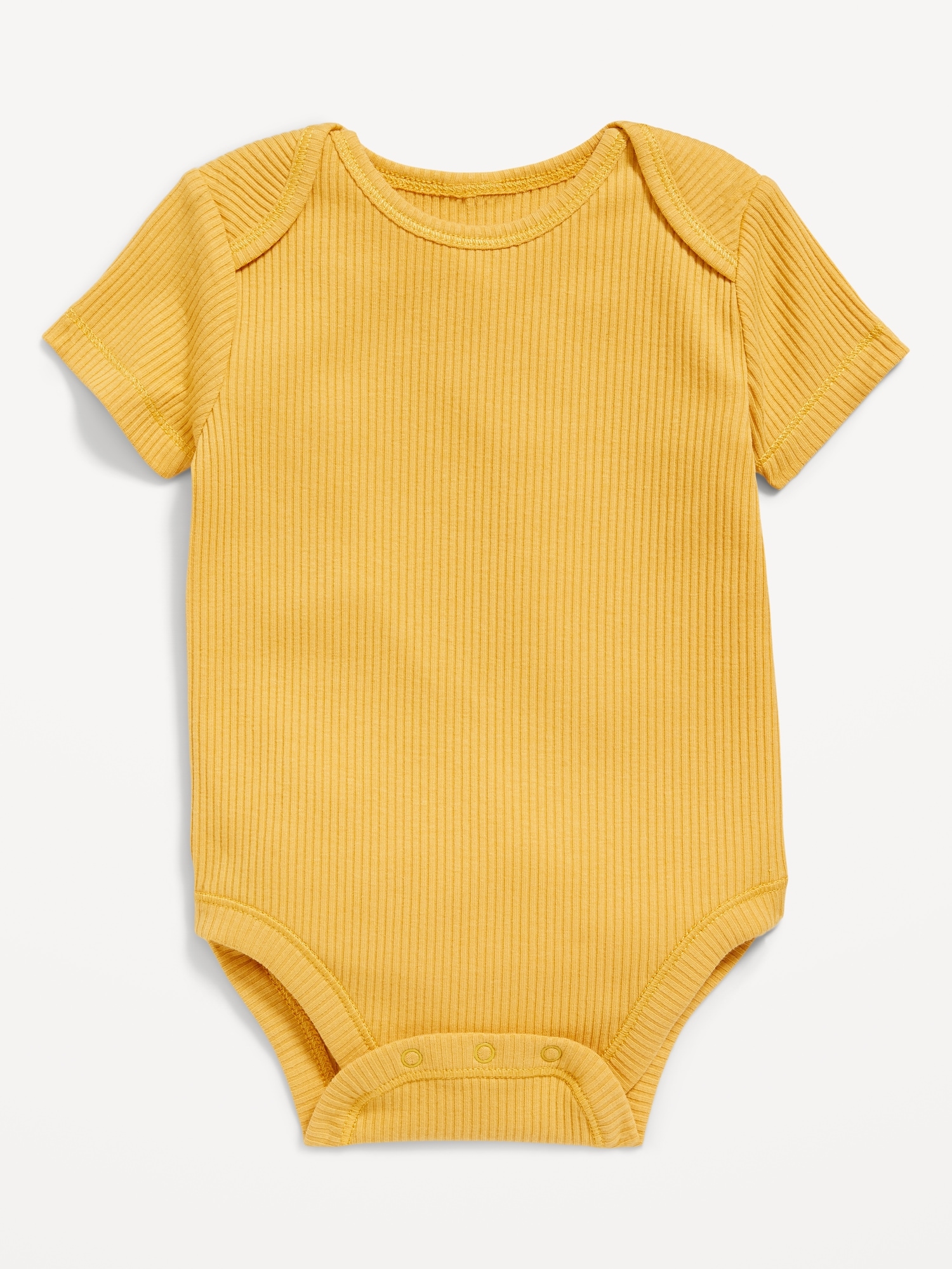 Old Navy Unisex Short-Sleeve Rib-Knit Bodysuit for Baby yellow. 1