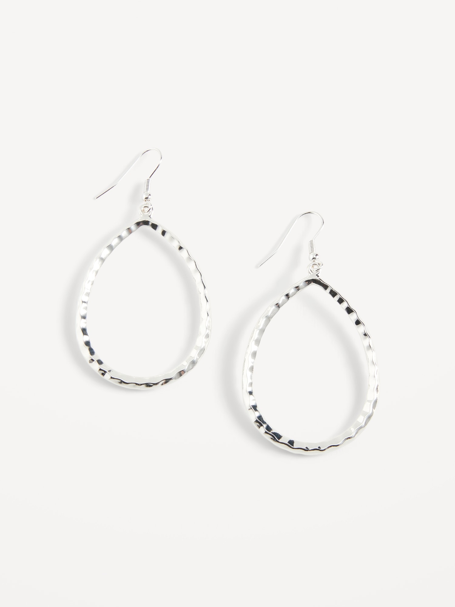 Women's Sterling Silver Hoop Earring Oval - Silver