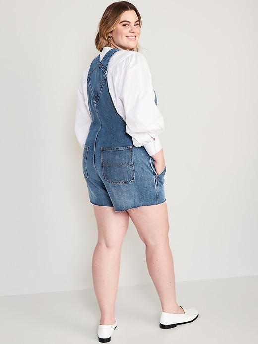 Image number 8 showing, Baggy Cut-Off Jean Shortalls -- 3-inch inseam