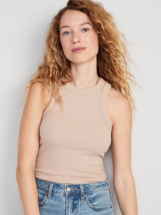 Image number 1 showing, Fitted Rib-Knit Tank Top