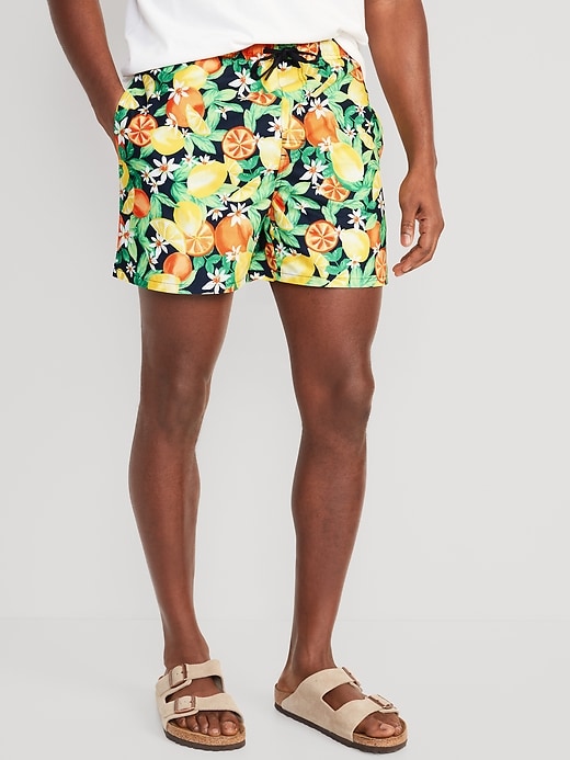 Image number 1 showing, Printed Swim Trunks -- 5-inch inseam