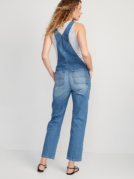 Image number 2 showing, Slouchy Straight Ankle Jean Overalls