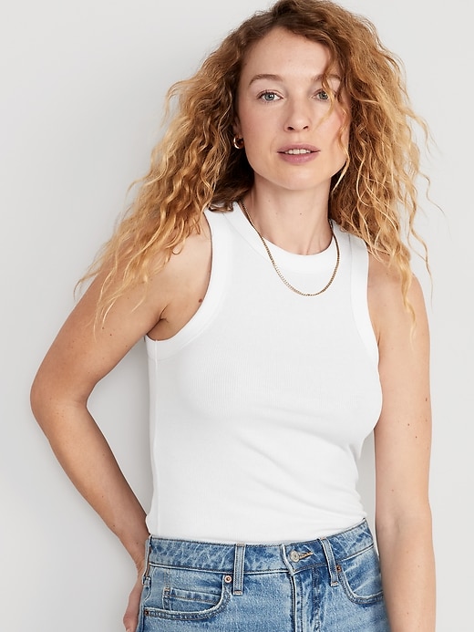 Image number 1 showing, Fitted Rib-Knit Tank Top